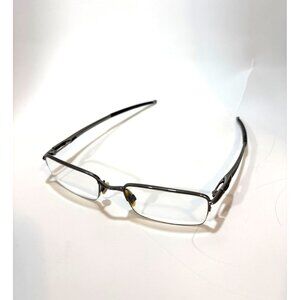 Oakley Rhinochaser Rectangular Metal Frame Eyeglasses Silver & Black